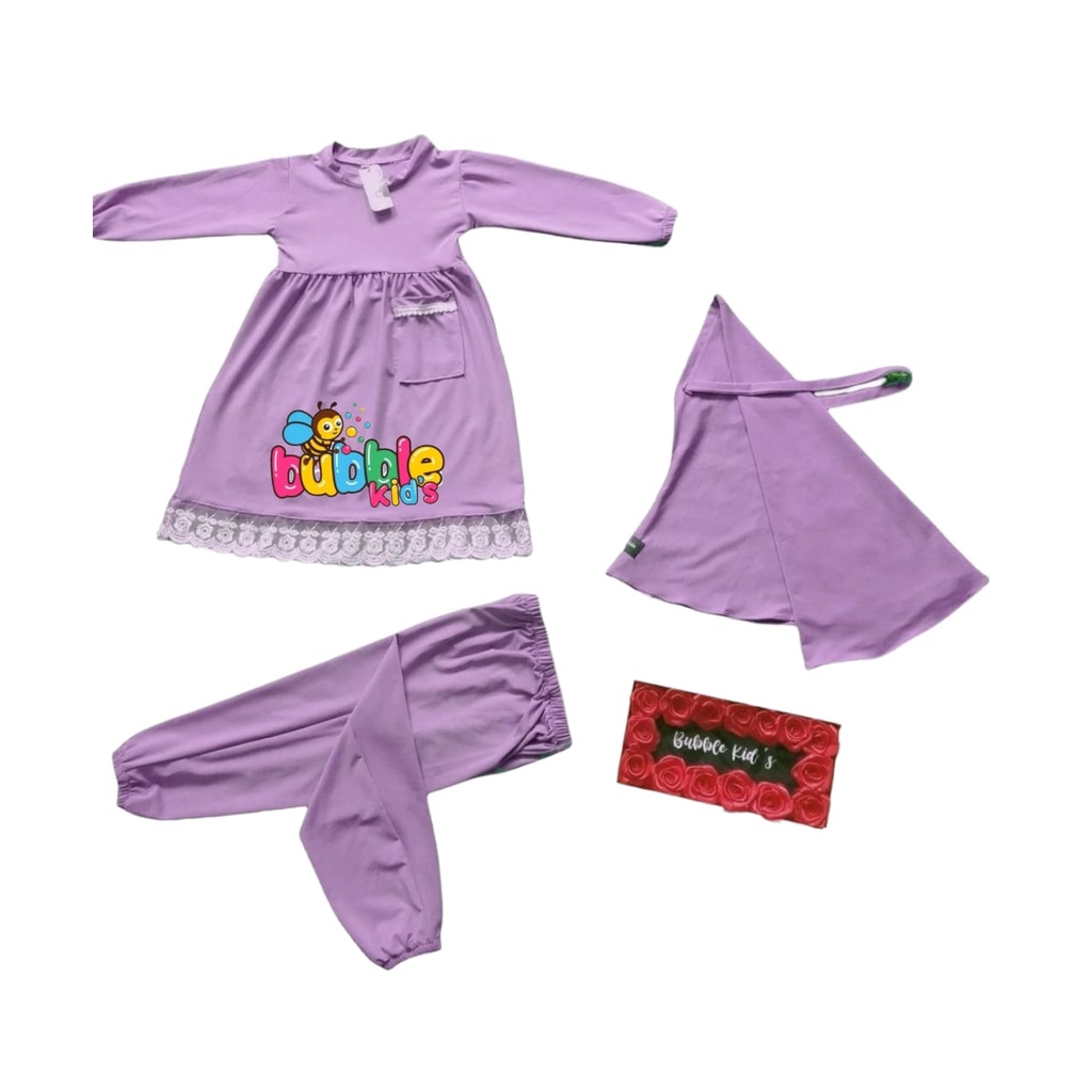 baju anak perempuan one set Alena 3in1 0-2 tahun pakaian anak perempuan | setelan anak perempuan biru