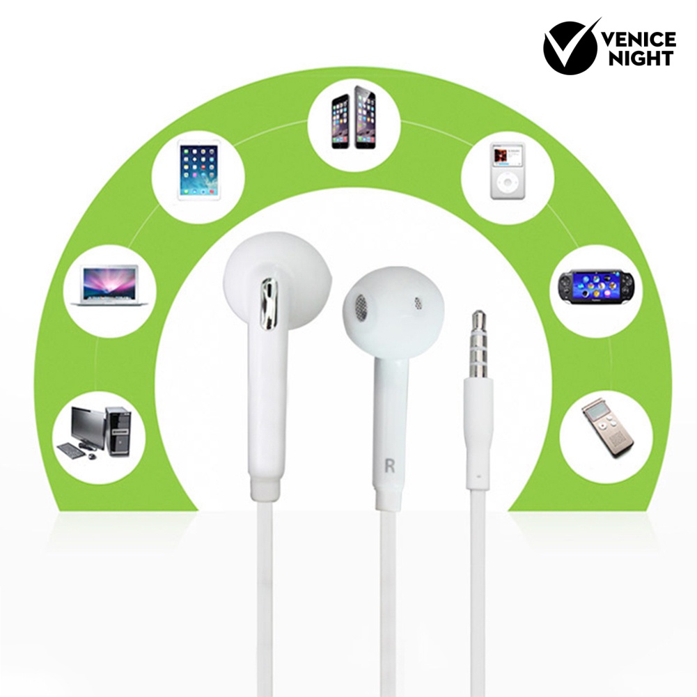 (VNEP) (Berkabel) Universal 3.5mm Plug Kontrol Volume Mic Earphone untuk Samsung S6 S7 Edge