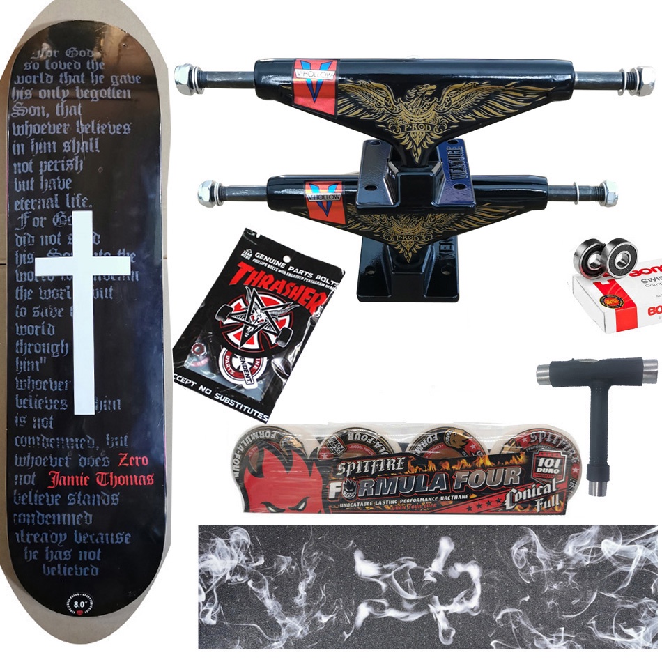 Set spitfire wheels Dek skateboard ZERO Kualitas Bagus