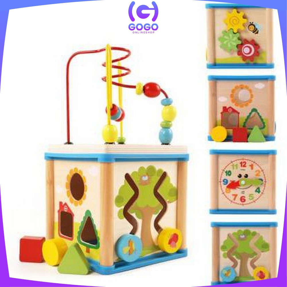 GOGO-M65 Mainan Edukasi Anak Puzzle Kayu Intelligence / Wisdom Box Busy Box Multifungsi Wooden Toys