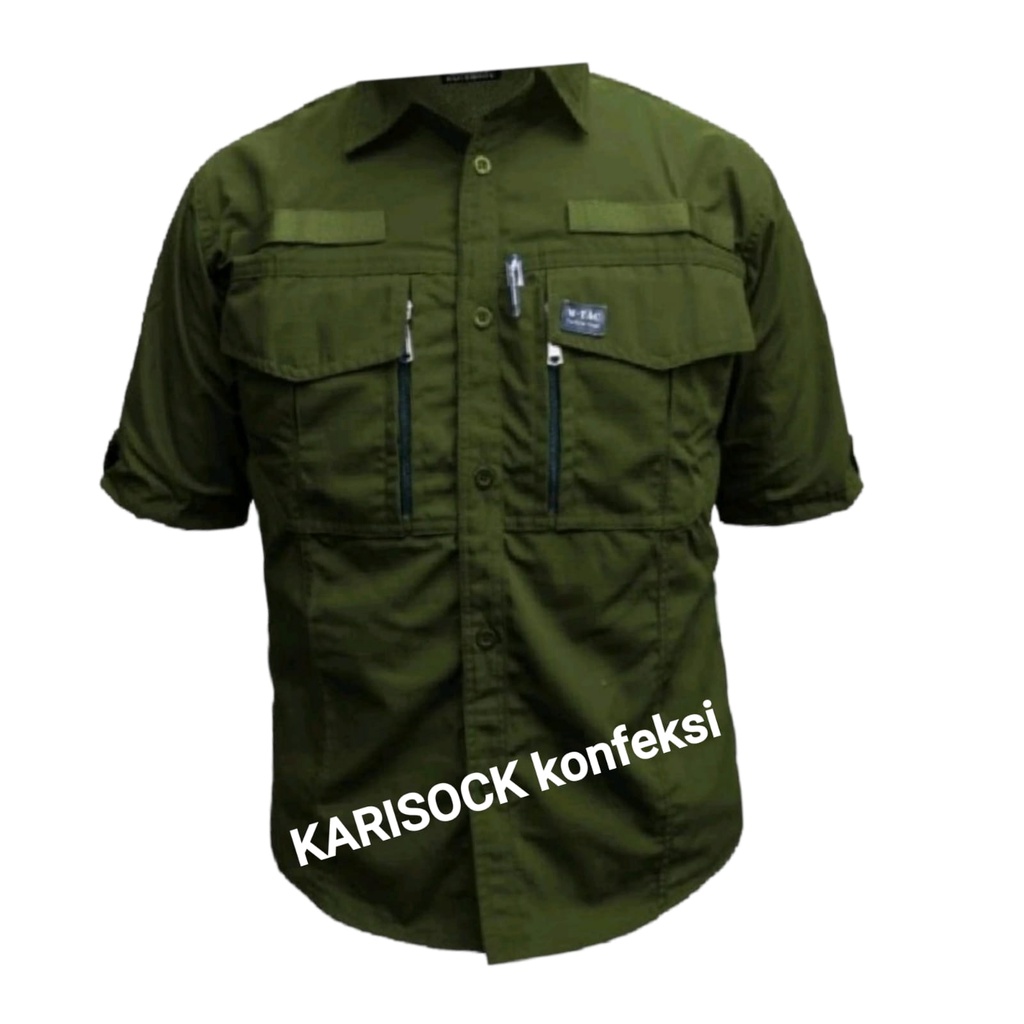 BAJU KEMEJA TACTICAL W TAC LAPANGAN LENGAN PENDEK / BAJU TACTICAL KEMEJA PDL / SERAGAM LAPANGAN LENGAN PENDEK / KEMEJA