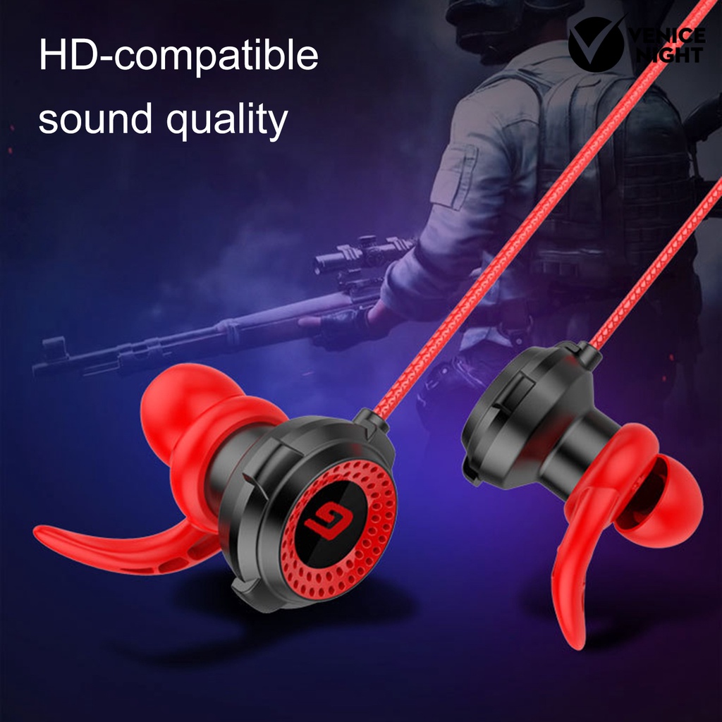 (VNEP) (Berkabel) G20 Earphone Panggilan Jernih Sangat Cocok untuk Jari dengan Mikrofon Headset Gaming Olahraga untuk Penggunaan di Rumah