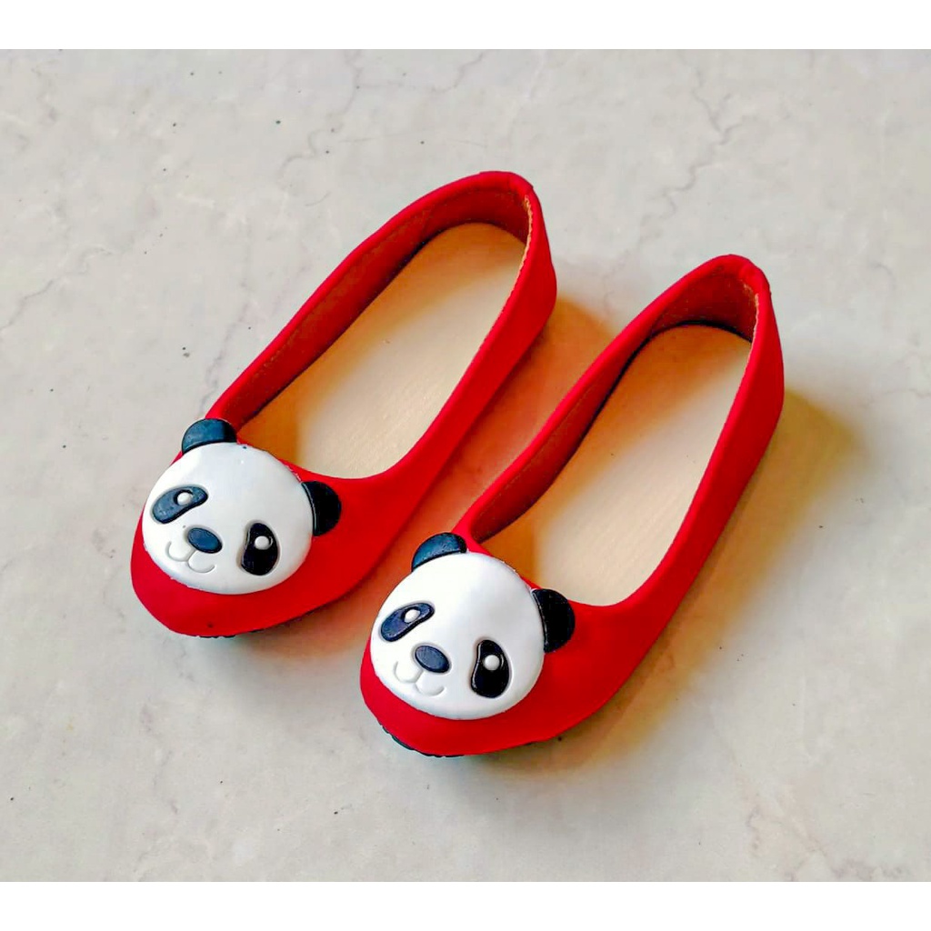 sepatu flatshoes anak kekinian terbaru motif panda terbaru