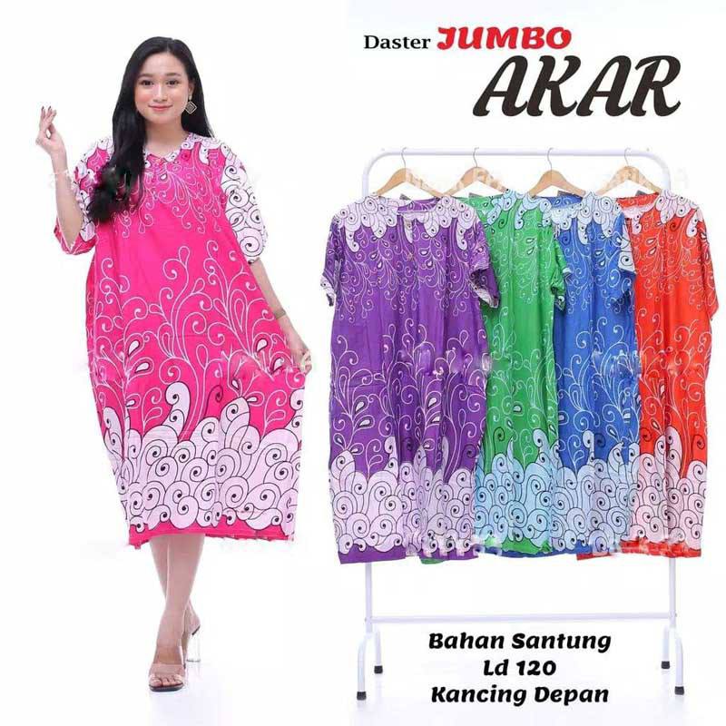 Daster Jumbo Rayon Kancing LD 120 Lengan Pendek