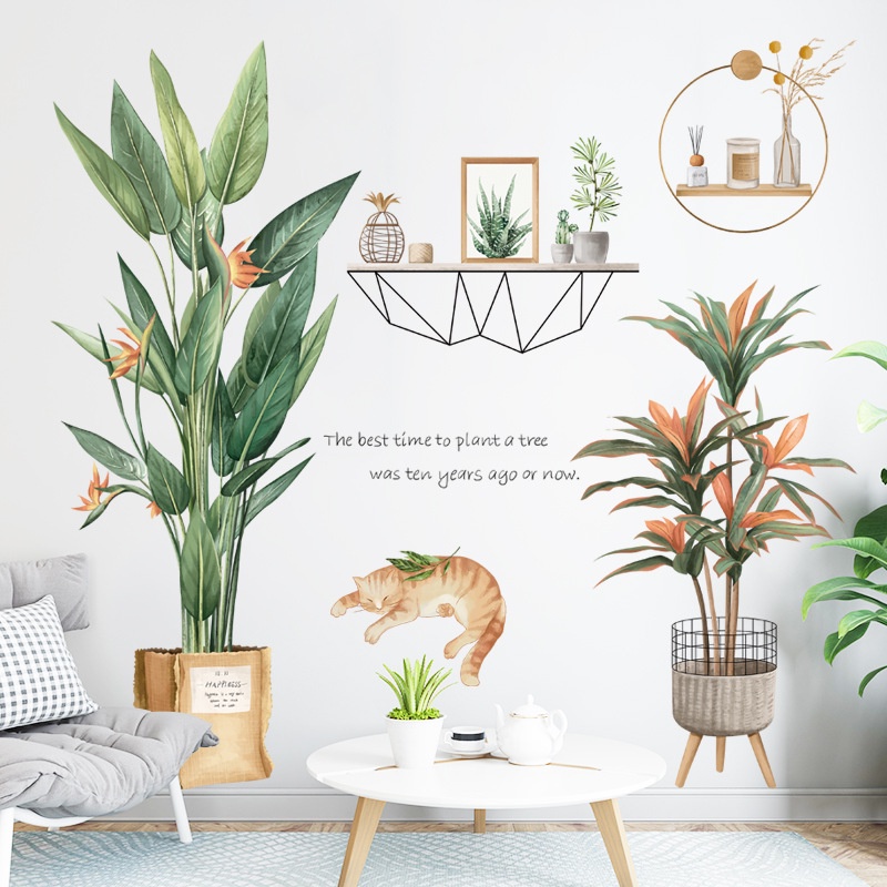 STICKER STIKER DAUN POT POHON WALLSTIKER WALL STICKER DINDING WALLPAPER WALPAPER DAUN BUNGA SAKURA PINK WALSTICKER WALSTIKER RUMPUT DEKORASI RUMAH TEMBOK KAMAR MANDI RUANG TIDUR DEKOR DAPUR TAMAN AESTHENTIC GUDANG Q 111 135 89 112 WALLPAPER DAUN @BANYAK