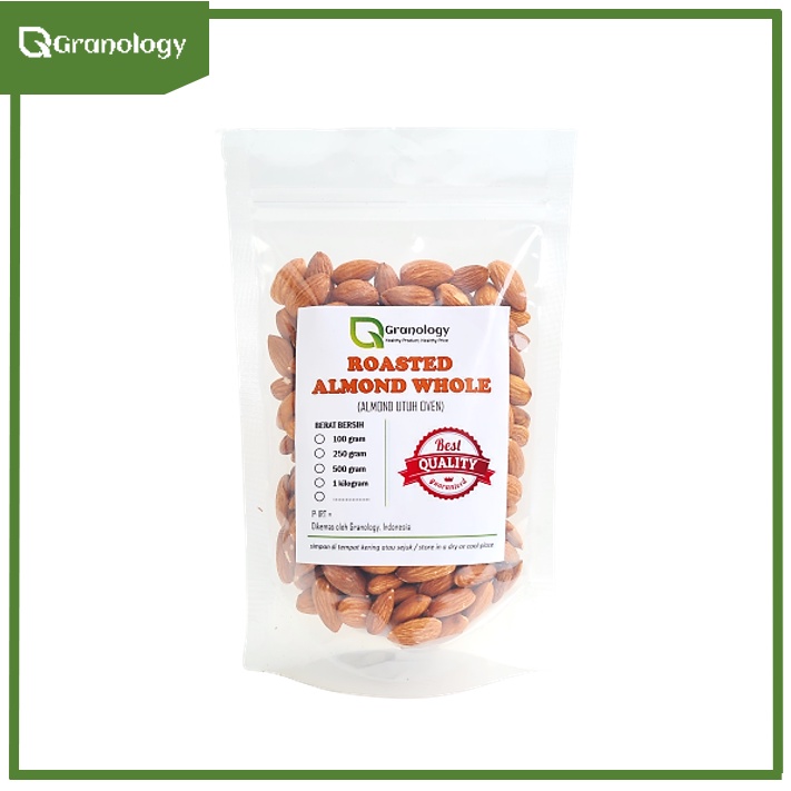 Roasted Whole Almond / Kacang Almond Utuh Oven (250 gram) by Granology