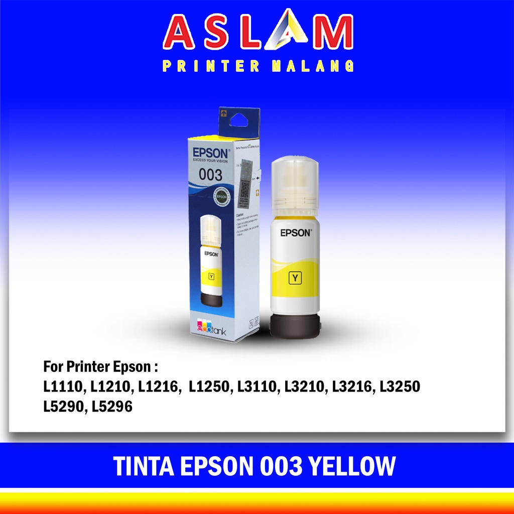 Jual Tinta Epson 003 Yellow Kuning Ecotank Original Refill Ink Printer L1110 L3110 L3150 L5190 9180