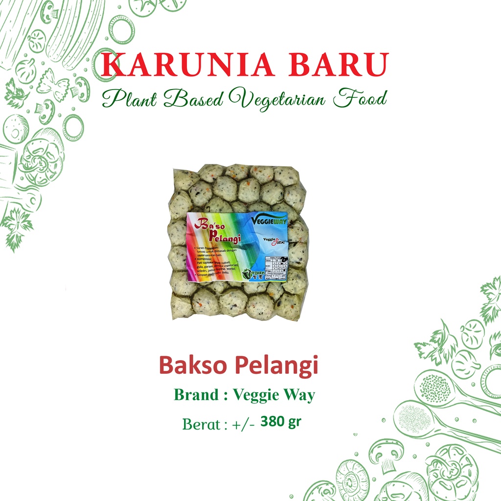 

BASO PELANGI VEGGIE WAY 380GR/BASO PELANGI VEGETARIAN