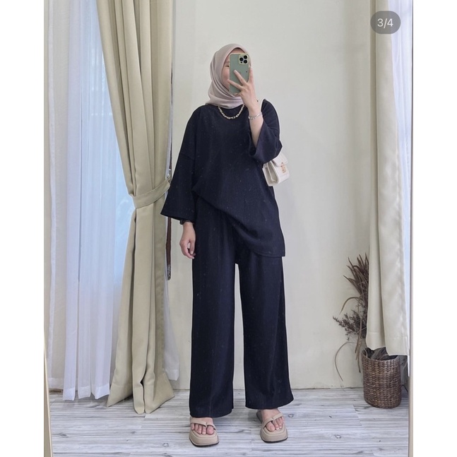 5011 setcel jumbo setelan oversize setelan celana wanita set daily hanover merk clarke