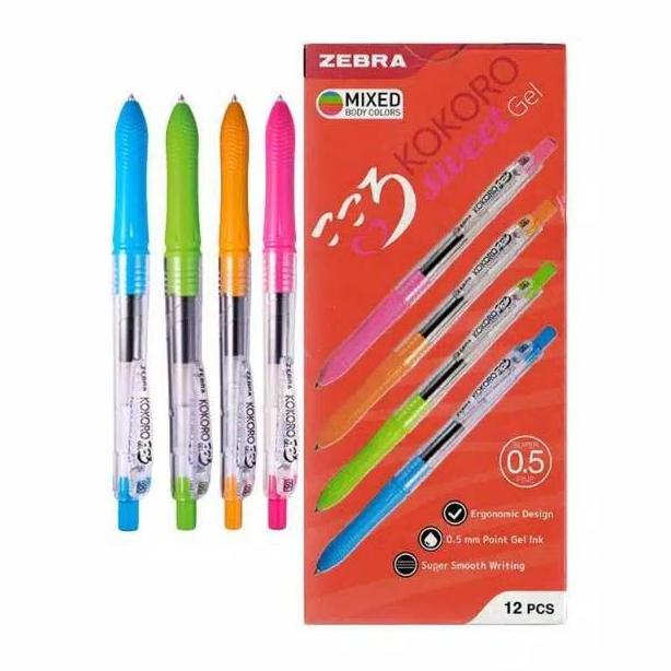 

PULPEN GEL KOKORO ZEBRA 0.5MM - 1 LUSIN