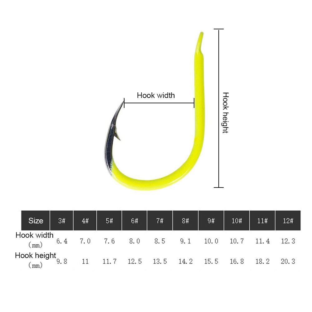 Preva 50PCS Fishhooks Perlengkapan Ikan Neon Berduri Tahan Lama