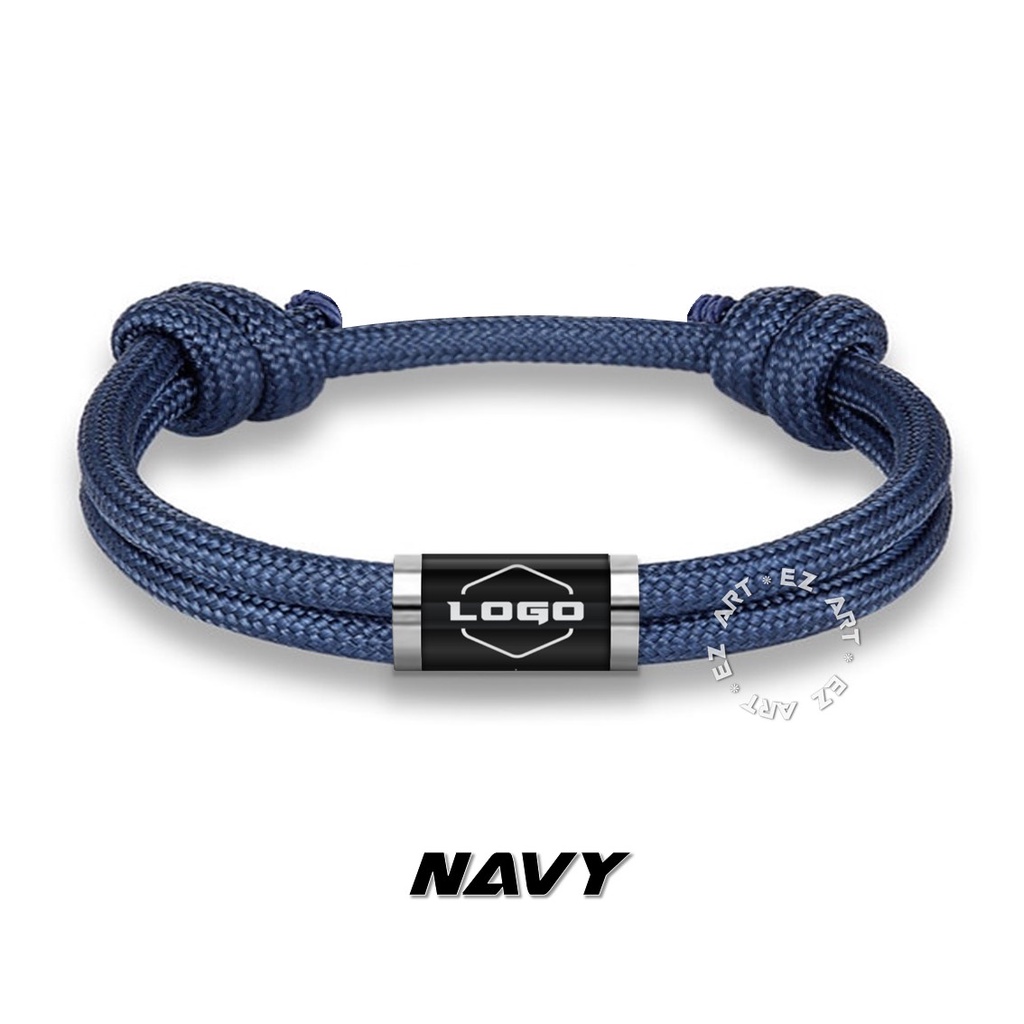 GELANG SIMPLE PARACORD CUSTOM REQUEST NAMA LOGO GAMBAR TABUNG KACA STAINLESS STEEL