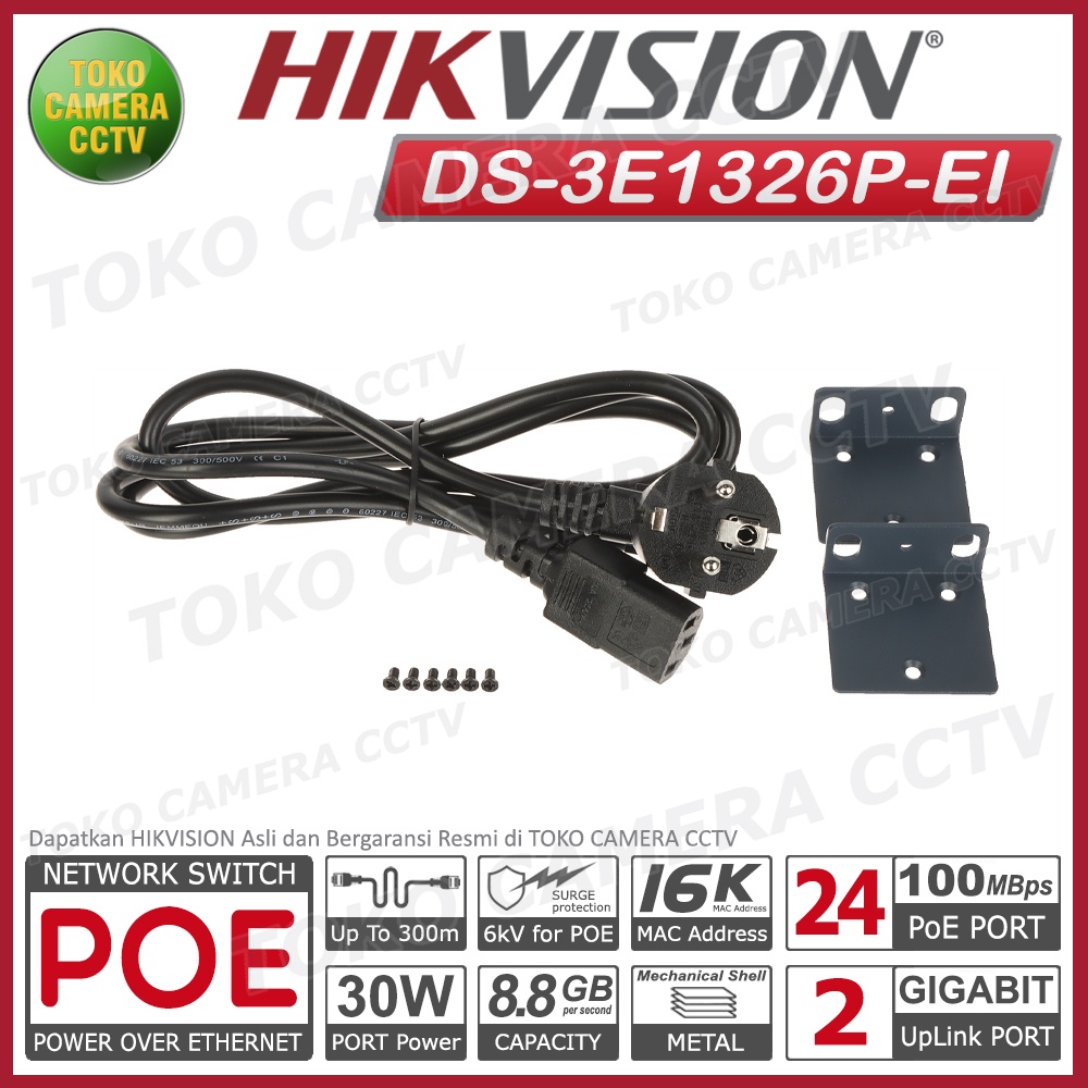 SWITCH POE HIKVISION 24 PORT 2 UPLINK