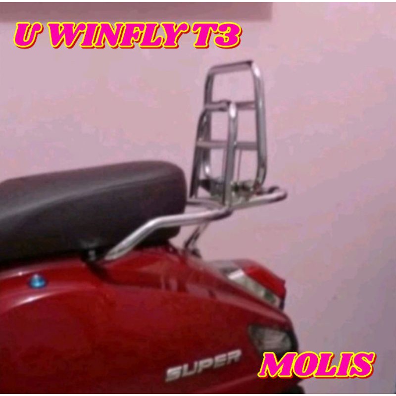 Jual Back Rack Vespa Listrik/Back Rack UWinfly T3/ Back Rack Mollis T3