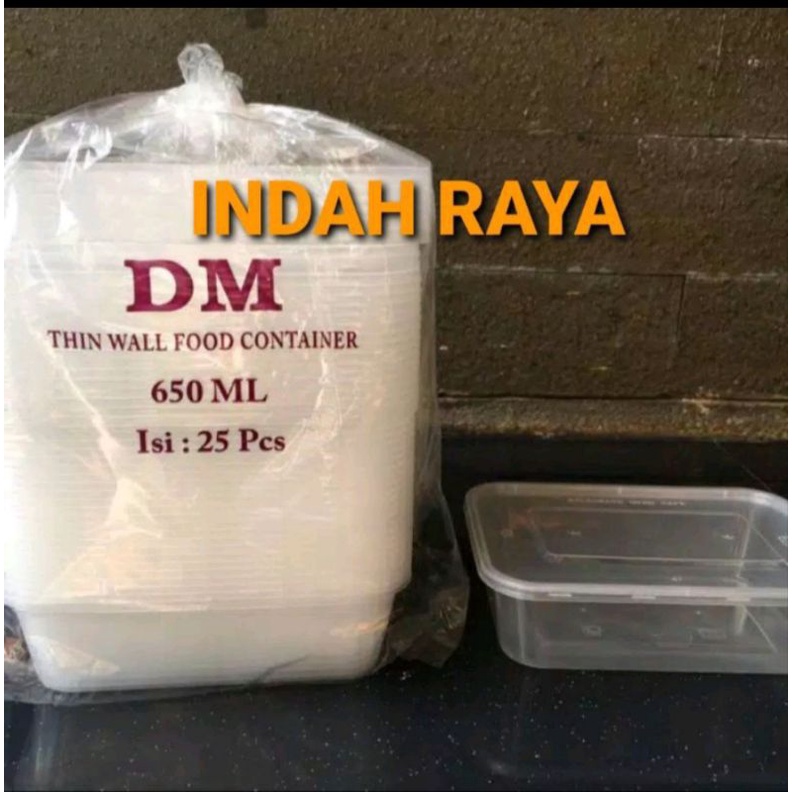 Thinwall kotak panjang 650ml - 650ml isi 25 pcs - food container box