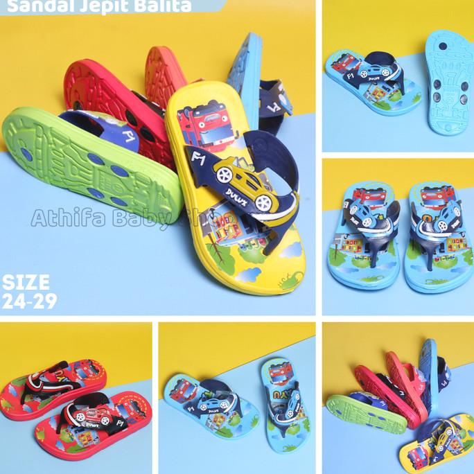 Sandal Jepit Anak Laki Cowo Cowok Sendal Tayo Umur Usia 2 3 4 5 Tahun