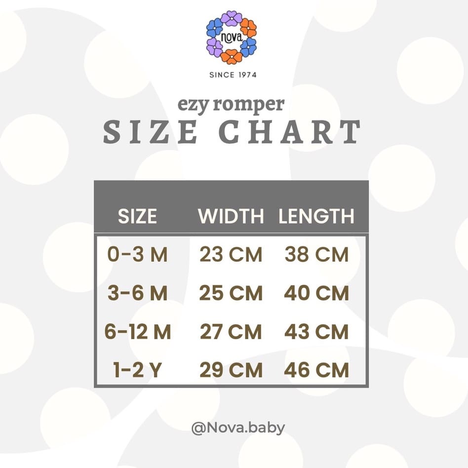 Nova Romper Bayi Premium Ezy Series 0-24 Bulan Baju Kodok Baby Newborn