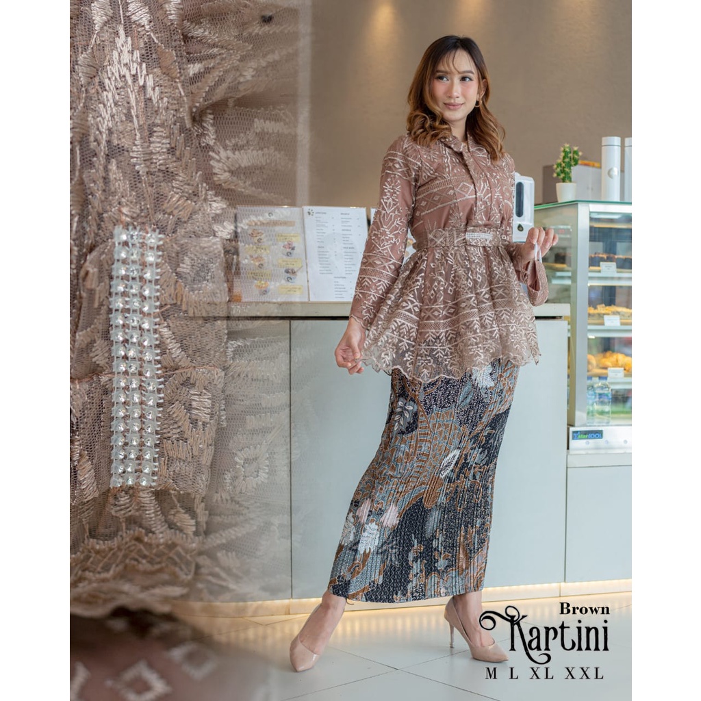 Kebaya tunik blouse kartini Kebaya modern Kebaya brukat busui lamaran wisuda dan pernikahan Size M L XL XXL