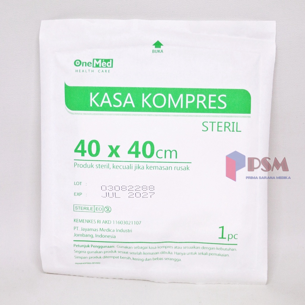 Onemed Kasa Kompres Steril 40x40cm / Pembalut Luka Daya Serap Tinggi