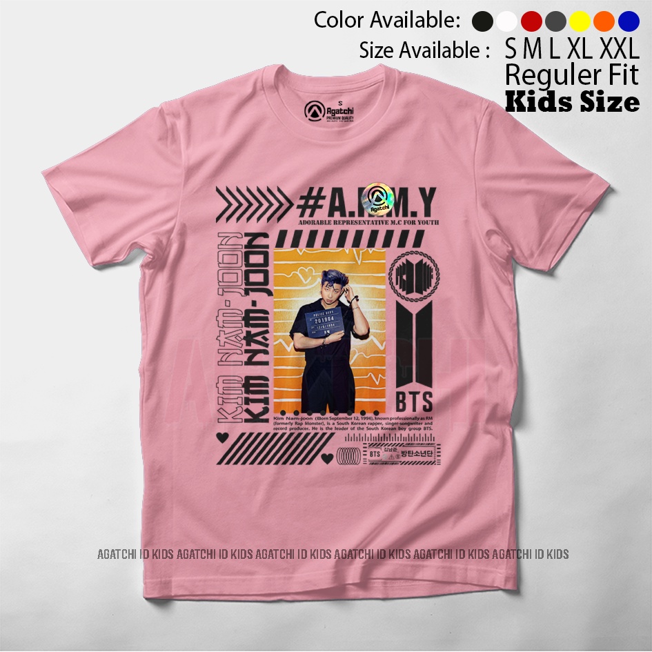 Baju Kaos Atasan Anak Perempuan Motif BTS Kim Nam - Joon / RM