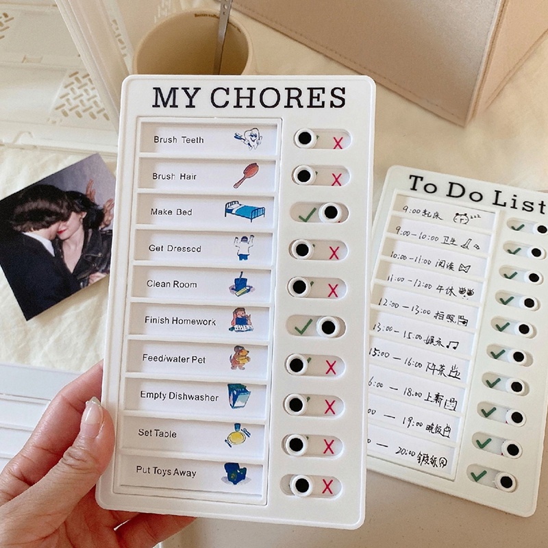 My Chores Checklist Daily Planner Papan Talenan Bahan Plastik Multifungsi Untuk Dekorasi Dinding untuk Kid Self-discipline