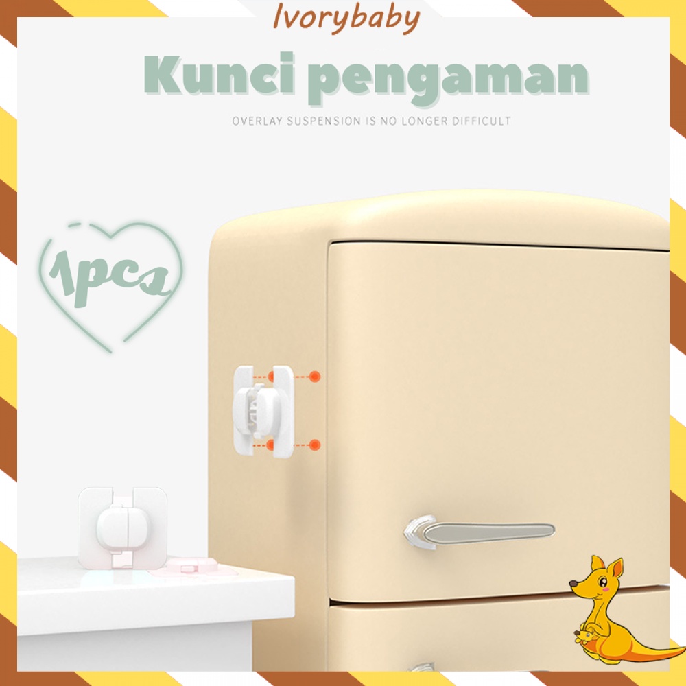 Ivorybaby Safety lock lemari Kunci kulkas pengaman anak Pengaman laci lemari pintu