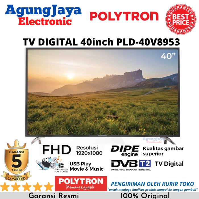 PROMO TV POLYTRON PLD-40V8953 FULL HD LED TV DIGITAL 40 INCH (CILEGON SERANG)