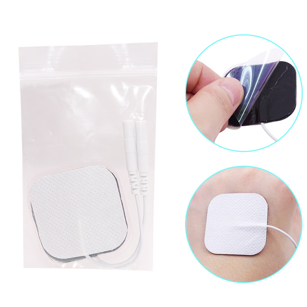 2pad Elektroda 5 * 5cm Electrode Patch Pads Mesin Gembok Elektroda Puluhan Putih