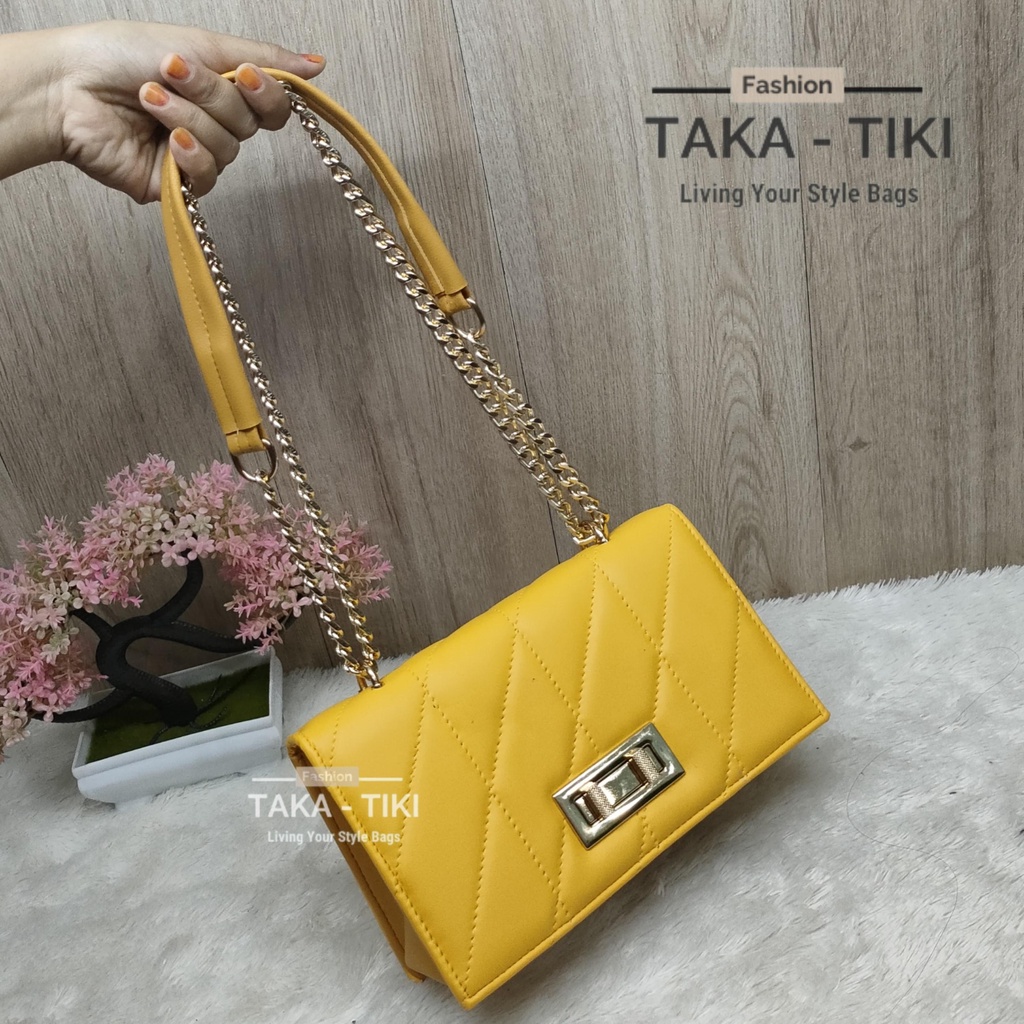 NEW TAS SELEMPANG SLINGBAG KOTAK BOY WANITA SPECIAL EDITION RANTAI TEBAL KOMBINASI