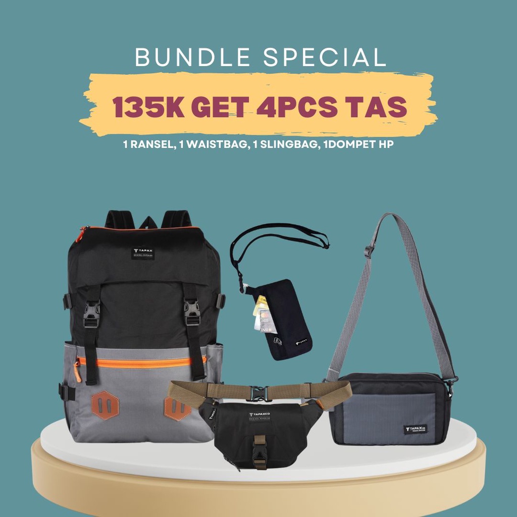 Paket Bundling Tas Pria 135k Get 4Pcs Tas Premium