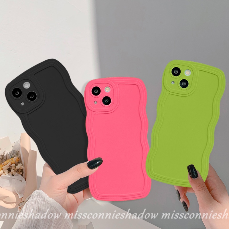 Redmi 9 10 A1 A1+ 9T 9C 9A 10C 10A 9C NFC Mi11T Casing Soft Case Redmi Note 11 9 10 11Pro + 8 10s 11s 9Pro 10Pro Max Plus Simple Solid Candy Color Shockproof Wave Edge Back Cover