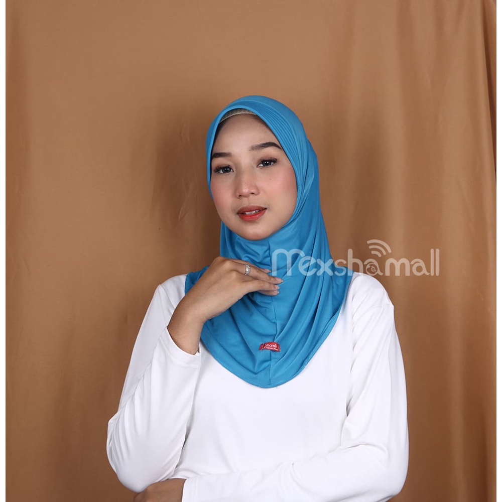 Jilbab sport - Jilbab Instan Hijab Sporty Jersey Premium Olahraga Volly Basket Futsal By Shamira-blue