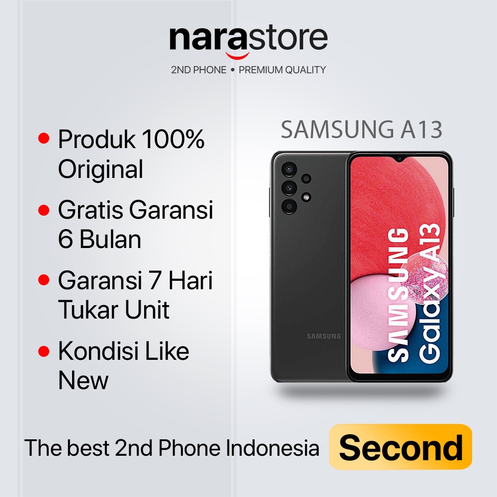Samsung A13 4/128 Second Bekas fullset Like New seken normal mulus fullset kondisin perfect kualitas
