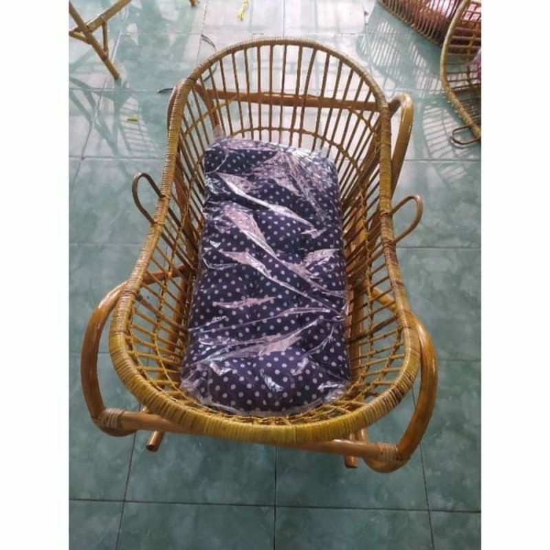 Ayunan Bayi Rotan Asli Model Perahu FREE KASUR