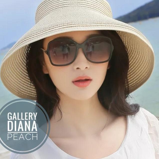 topi lebar rajut import - Hitam