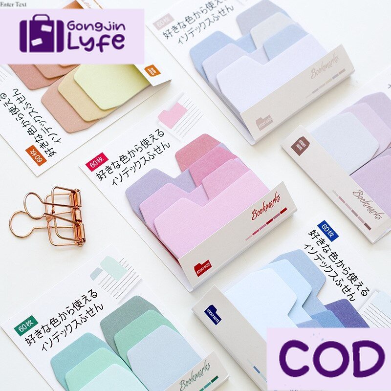

[Gongjin] 60 Lembar Memo BOOKMARK / Sticky Note Belajar Bekerja Pembatas Buku Notes Catatan