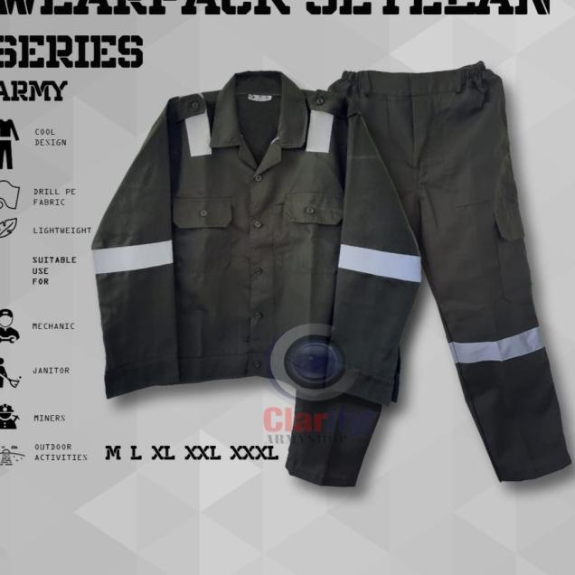 Wearpack Safety Setelan Scotchlite/Wearpack Potongan/Werpak Skotlet - Merah, L