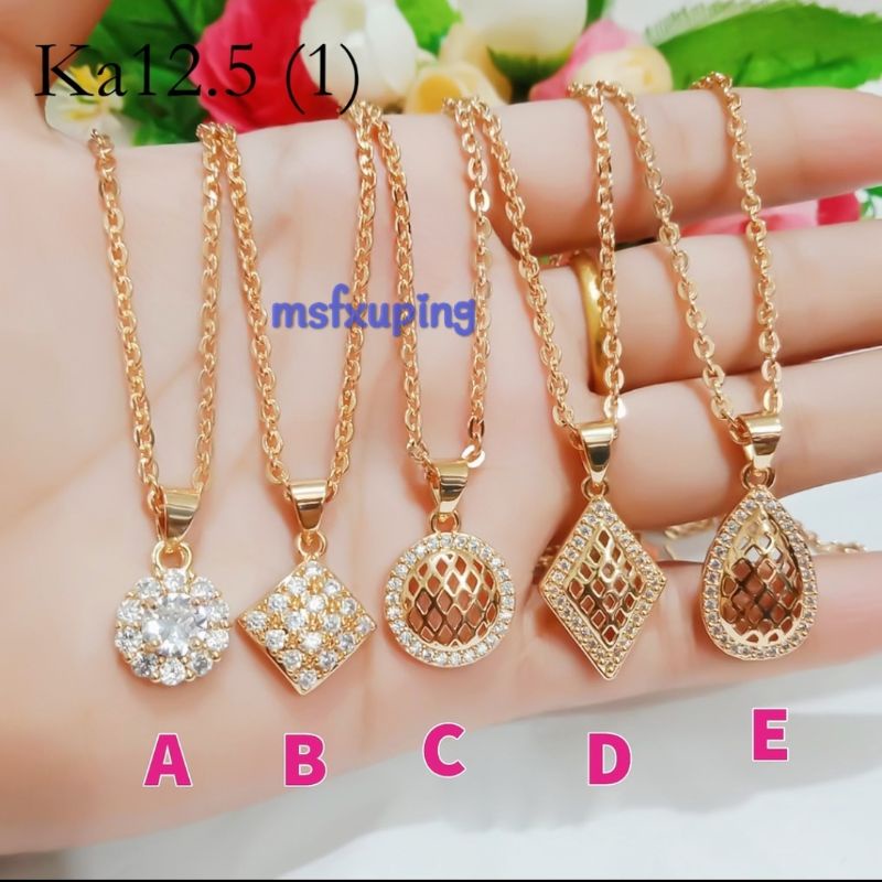 Kalung Xuping Lapis Emas Beragam Bentuk Model Liontin Free Kalung full Nuri 24K