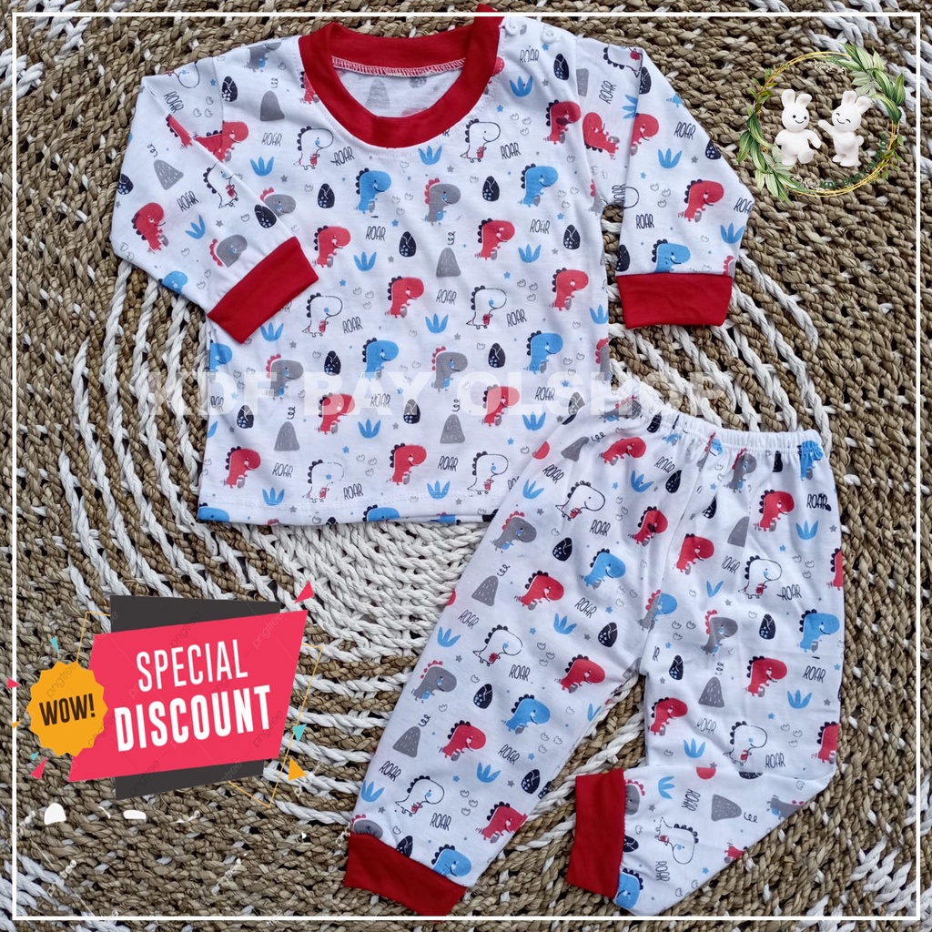 setelan bayi laki laki perempuan motip flunpfrin kepala dino stelan anak lengan panjang 2 10 bulan set baju anak lenga pendek