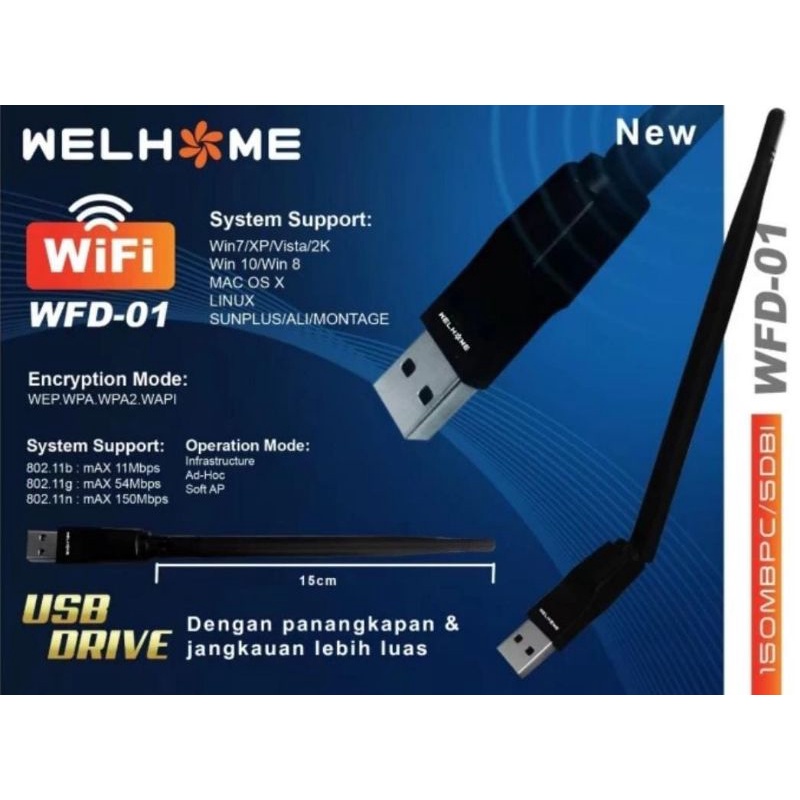 DONGLE WIFI WELLHOME WFD-01 / USB WIFI DONGLE WELLHOME DVB T2