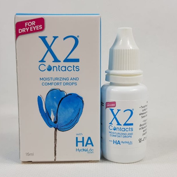 Tetes Mata X2 Contact For DRY EYES 15mL Moisturizing Comfort HA Hydroloc System / Pelembap Softlens