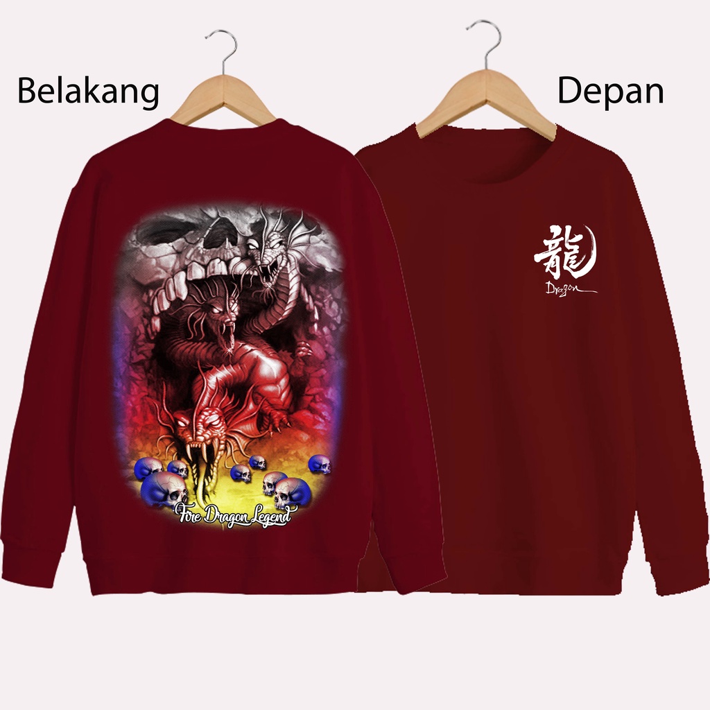 SWEATER UNISEX DB NAGA API PRIA DAN WANITA SWEATER JUMBO