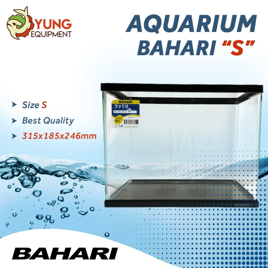 AQUARIUM PREMIUM NISSO BAHARI UKURAN S - AQUARIUM UNTUK KURA-KURA, IKAN, HAMSTER.