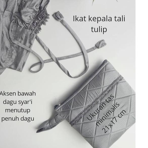 Mukena Traveling Premium Khadeeja Parasut Dobby Jumbo Adem Ringan - lavender, Mukena Set