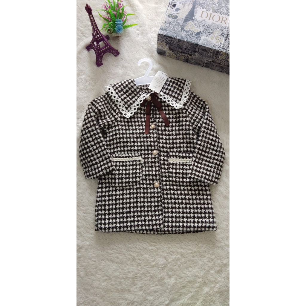 Coat Tweed Premium Import Anak Perempuan