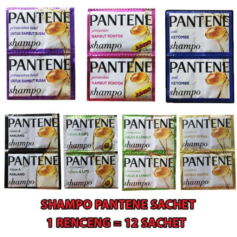 Shampoo Pantene Renceng, Sampo Rambut Kemasan Renteng / Shampo Sachet / saset murah(Varian Warna, Fu