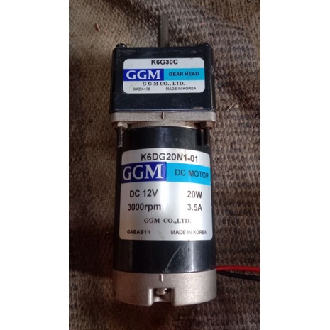 DC MOTOR GEARBOK GGM 12V RATIO 1 : 30 20W 100RPM 3.5A