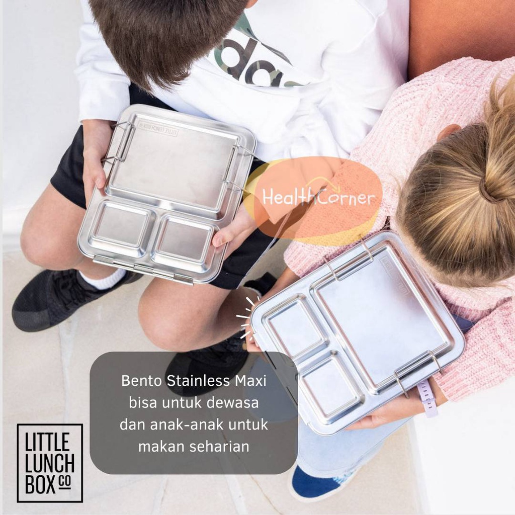 Little Lunch Box CO Bento Stainless Maxi - LLB LittleLunchbox Kotak Bekal Stainles 3 Sekat