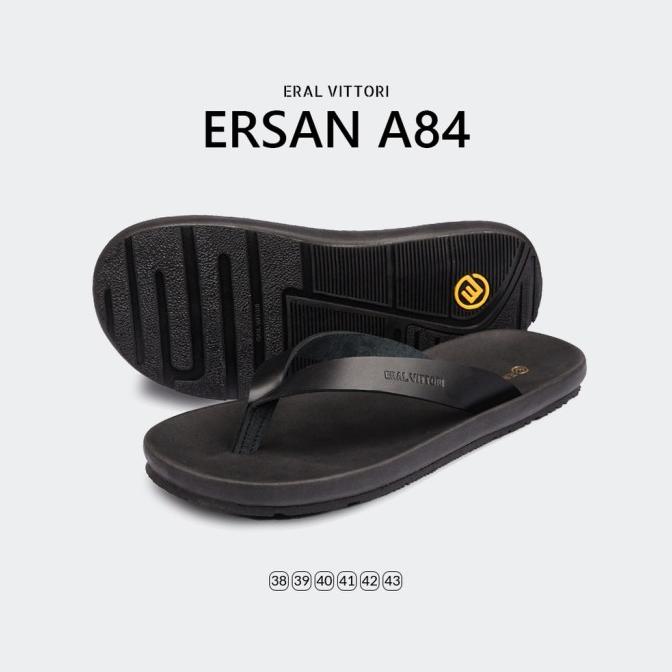 - Ersan Pria A84 ERAL Kulit Sandal VITTORI Hitam