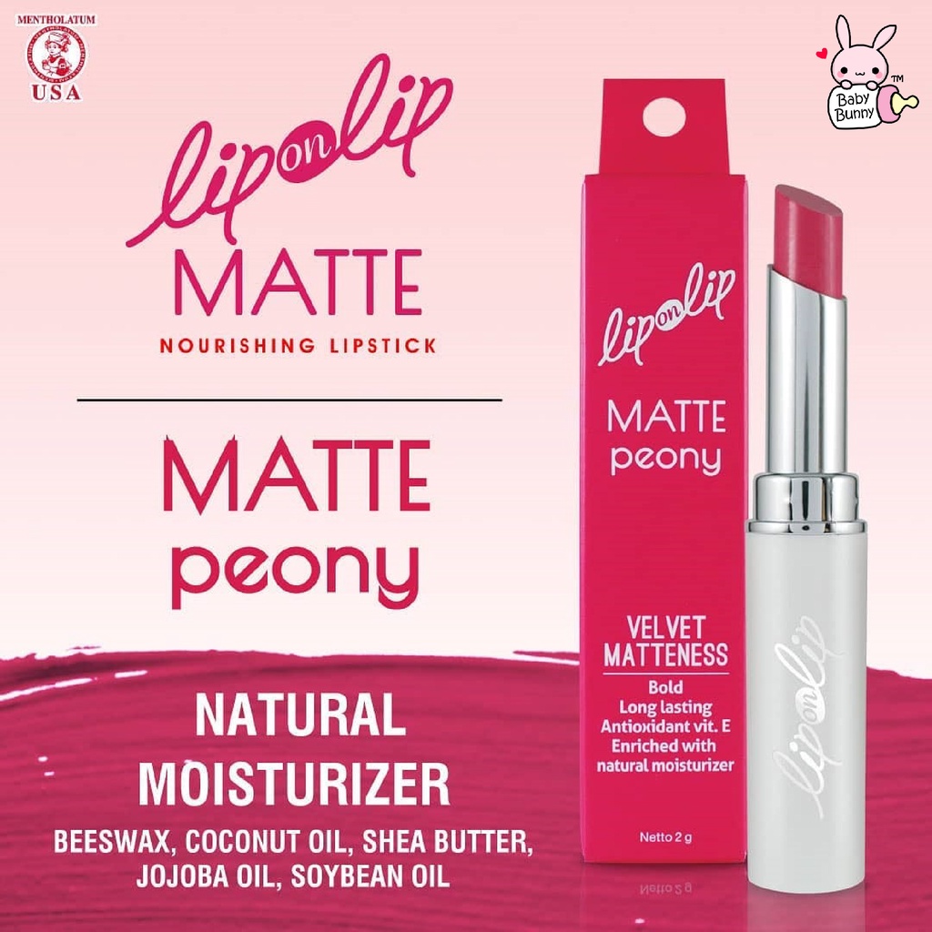 ❤ BELIA ❤ Lip on Lip Matte Lipstick Velvet Matteness Nude / Rosie / Pinkish / Peony BPOM Rohto